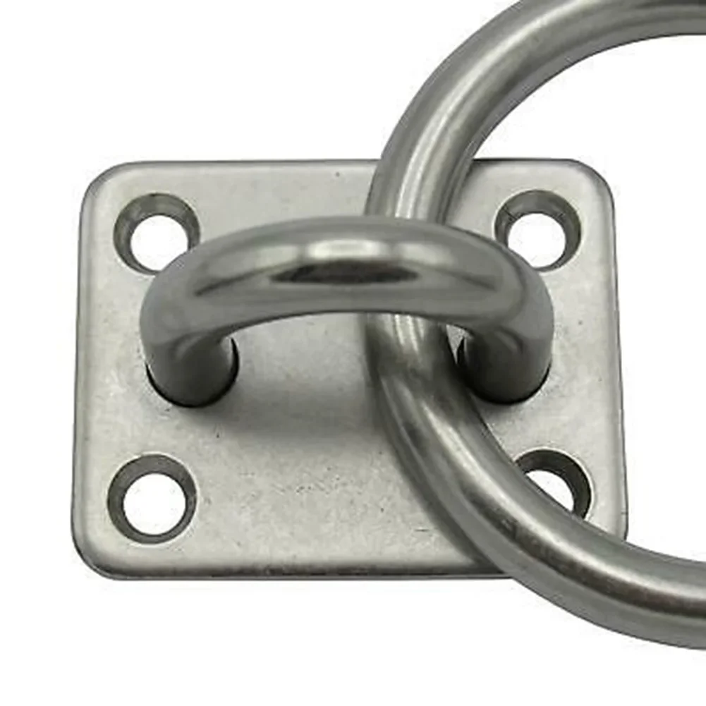 6mm 316 Stainless Steel Marine Grade Hook Marine Eye Plate With Ring Lashing Tie Down Boat Yacht Accessories