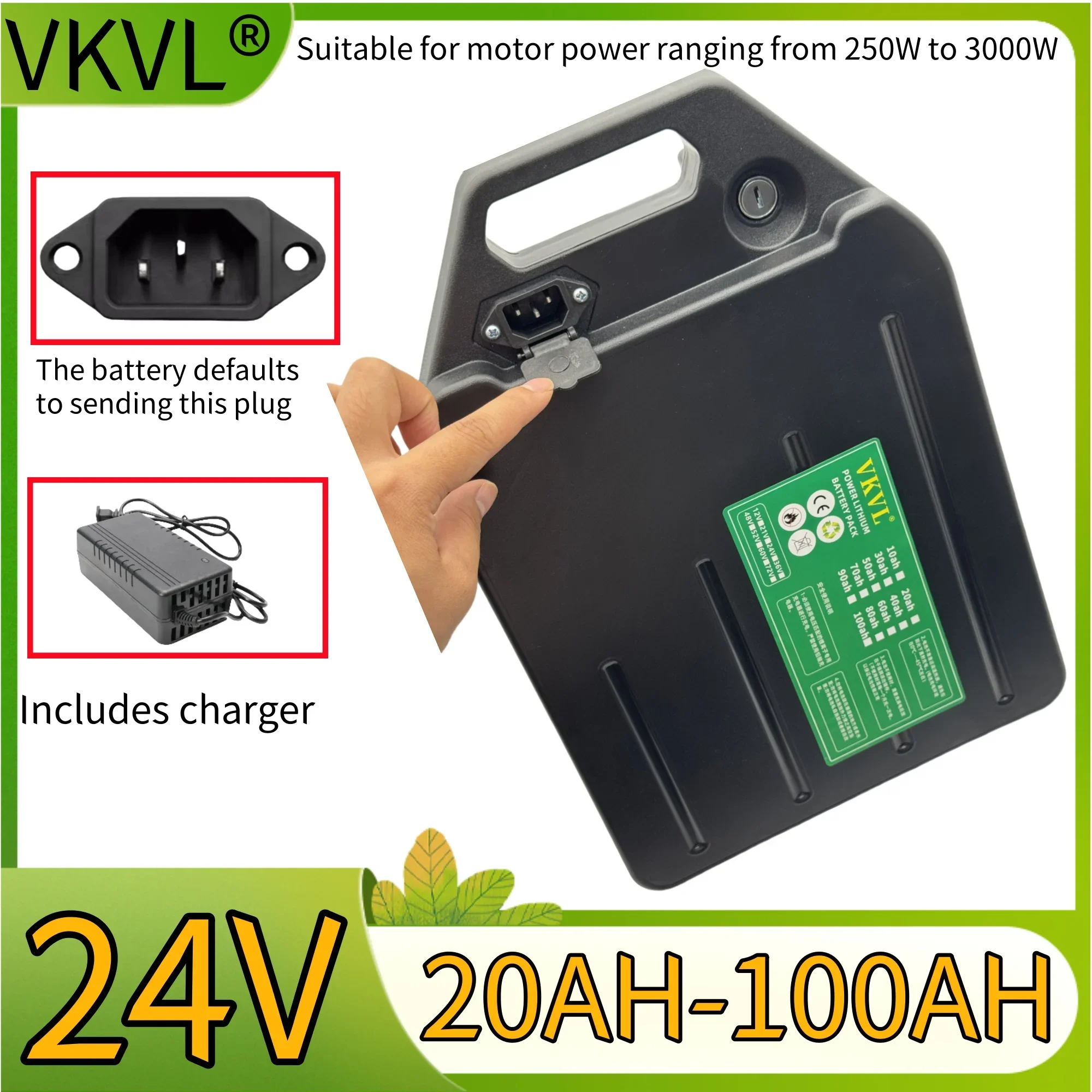 

Air fast transportation，Send within 24 hours，24V100AH，18650 lithium battery，Lithium battery pack，Suitable for motors below 3000W