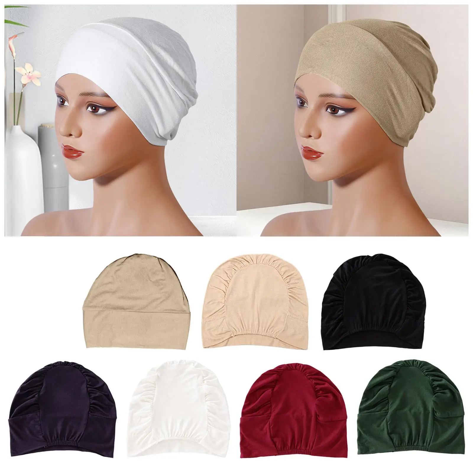 

Muslim women of Indian turban hat, elasticity wrap headgear headgear headgear