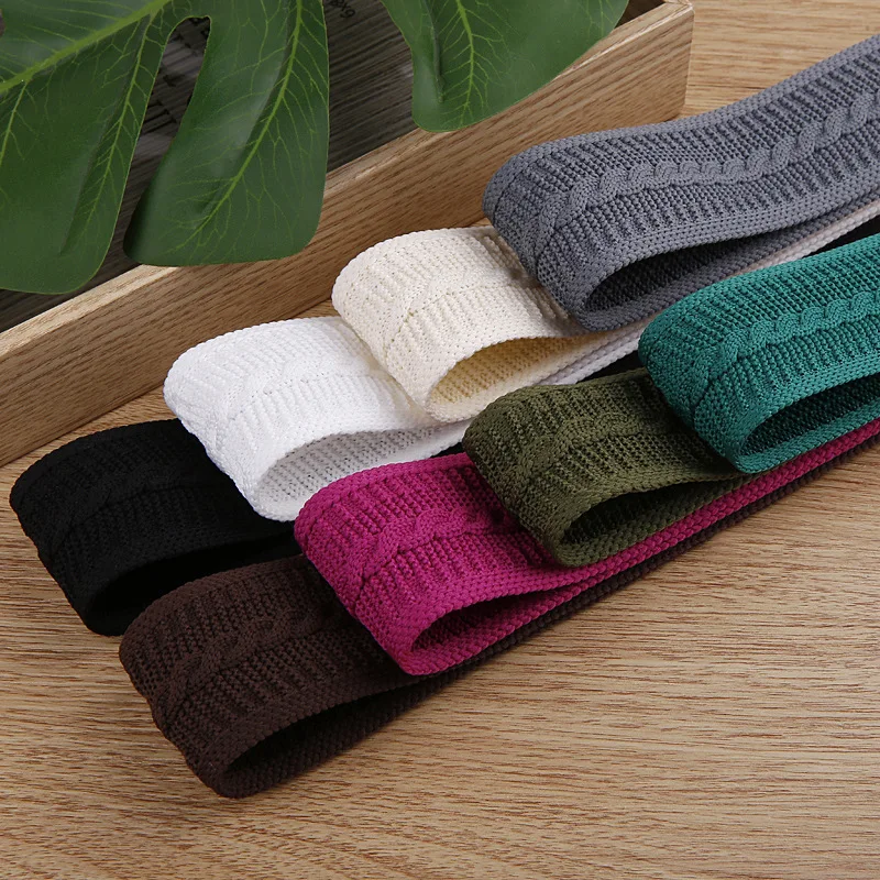 38MM Knitted Striped Winter Ribbon for DIY Hair Bows Hair Accessories Clothing Garment Trim Handmade Craft Decoration Material