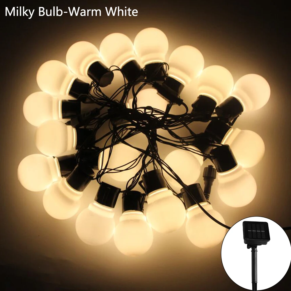 5/7/12M LED Globe Solar Fairy Lichtslingers Lamp Kerst Garland Straat Bruiloft Lampen Buiten Voor Party Vakantie tuin Patio