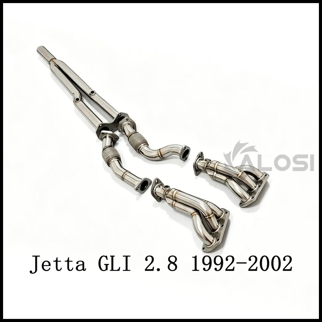 Exhaust Manifold Header with Front Pipe, Stainless Steel Exhaust Collector High Flow Performance for Volkswagen Jetta VR6 / Jett