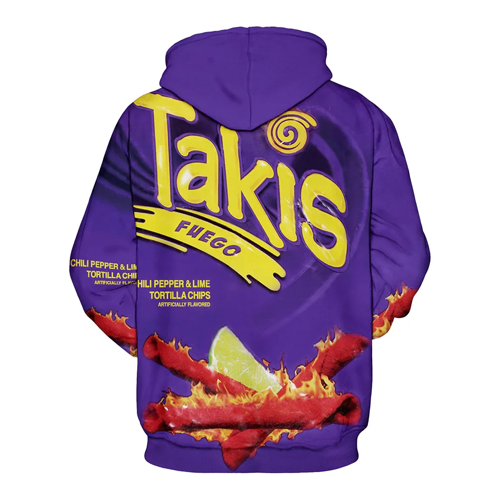 Cheetos Flamin Hot Takis 3D Print Hoodie Spring Autumn Men Women Clothes Harajuku Hooded Sweatshirt Tracksuit Oversized Pullover