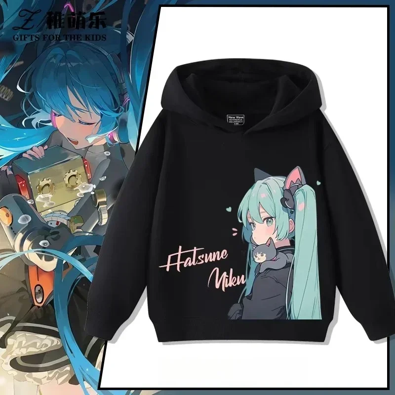 Hatsune Miku Cartoon-Print-Hoodie (MIKU 2026), ein trendiger, geschlechtsneutraler Stil für Herbst/Winter; vielseitig und einfach zu kombinieren (inspiriert von Cosplay). – Detail 2