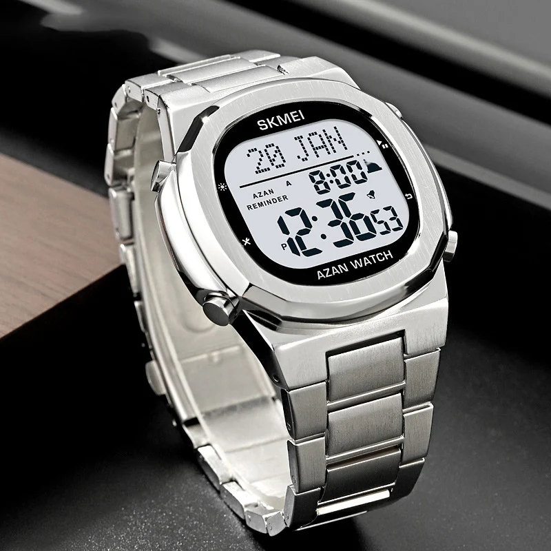 Men’s Luxury Business Digital Wristwatch Stainless Steel Strap Waterproof Male Sports Watch Fashion Casual Electric Man Watches