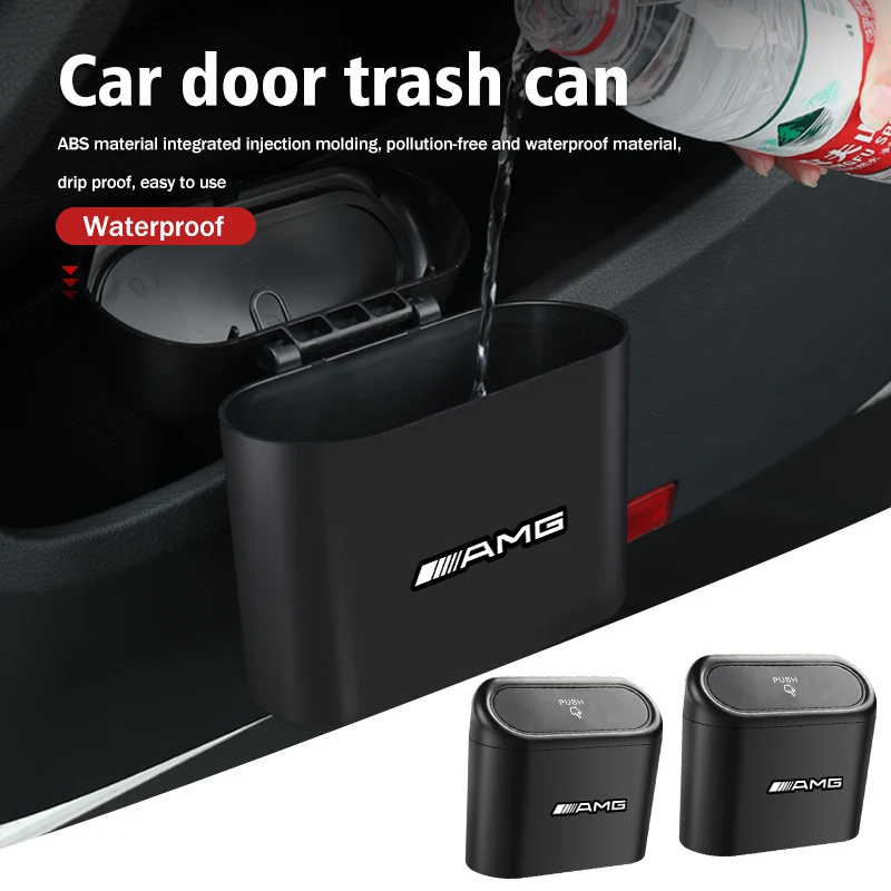 Car Trash Can Dustbin Garbage Hanging Container Bin Accessories For Mercedes Benz AMG A B C E S G Class A180 CLK CLA GLE GLC