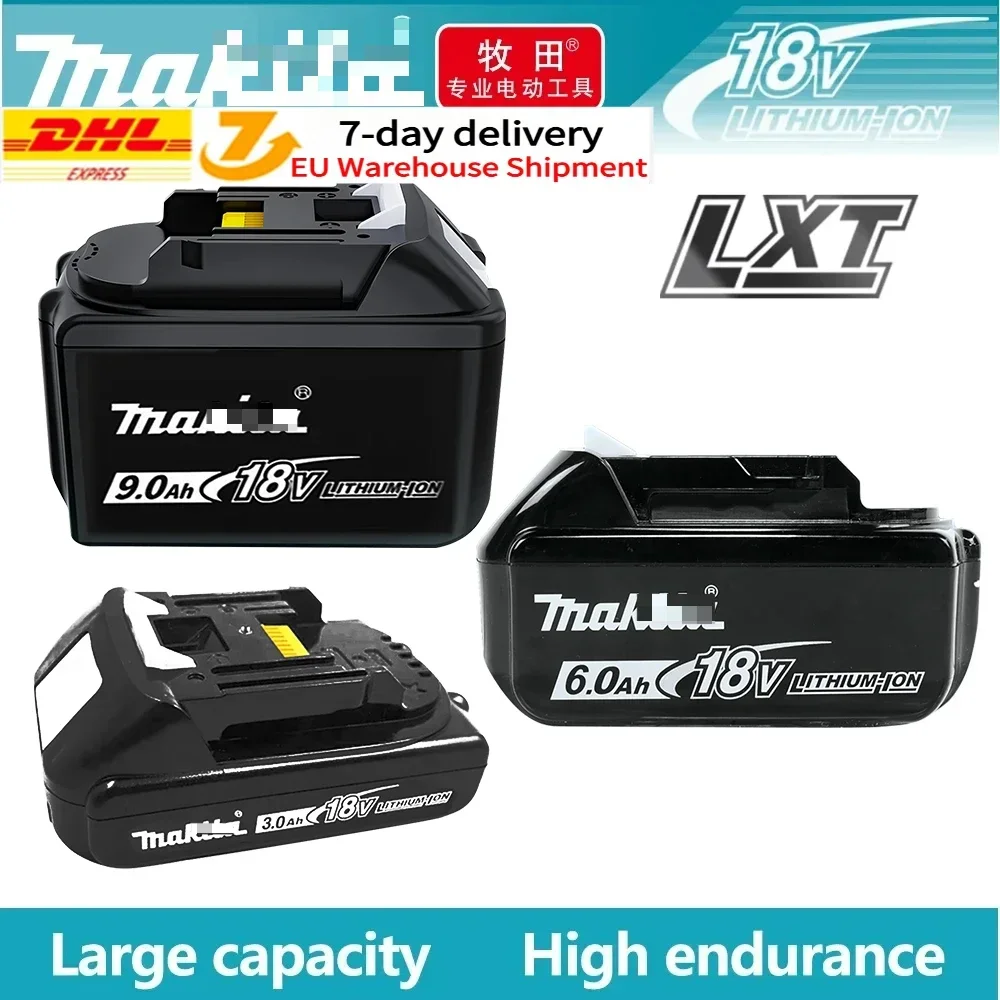 NEW Makita 18V 9Ah Battery 6Ah Li-ion Replacement LXT BL1860B BL1860 BL1850 BL1830 DHP482RFX9 BL1815 LXT400 for Cordless Drills