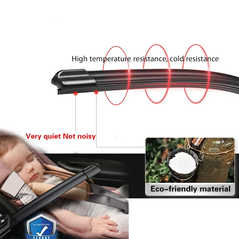 Quiet Wiper Blades Set For BMW X5 G05 X5M F95 2019-2023 26" 20" 14" Premium Rubber All-Weather Streak-Free