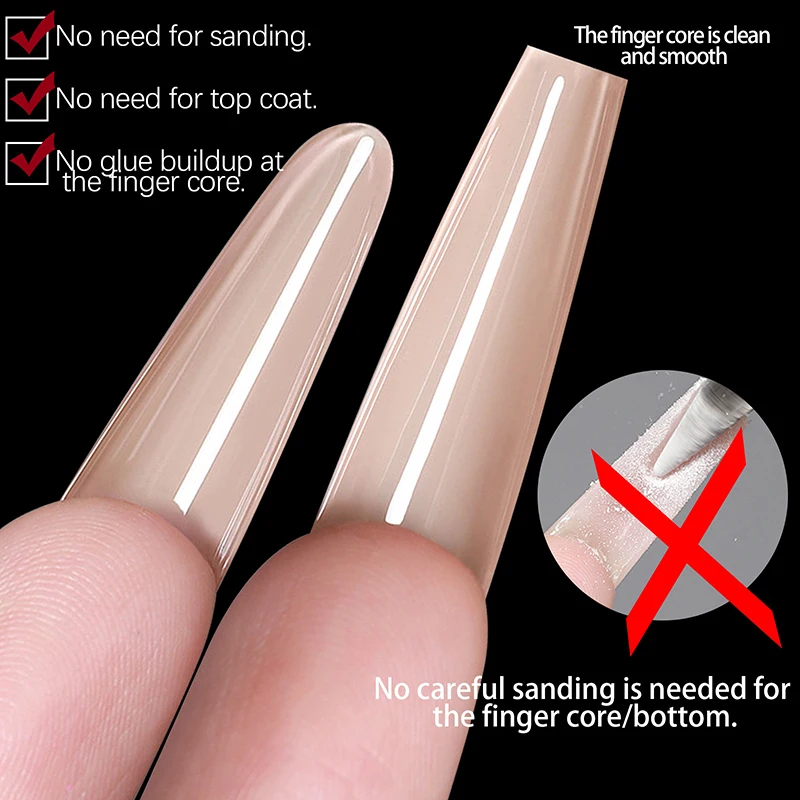 

240pcs/Box Sandwich Dual Nail Forms Oval Nail Extension Forms Top Form Bottom Form For Quick Nail Extensions