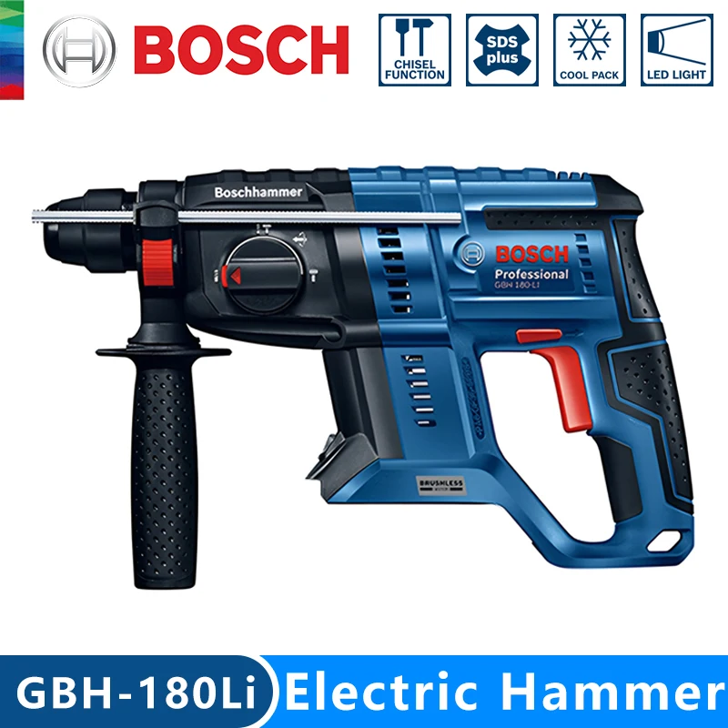 

BOSCH GBH 180-LI Brushless Cordless Rotary Hammer Bare Metal 18V Multifunctional Lithium Percussion Electric Drill Power Tools