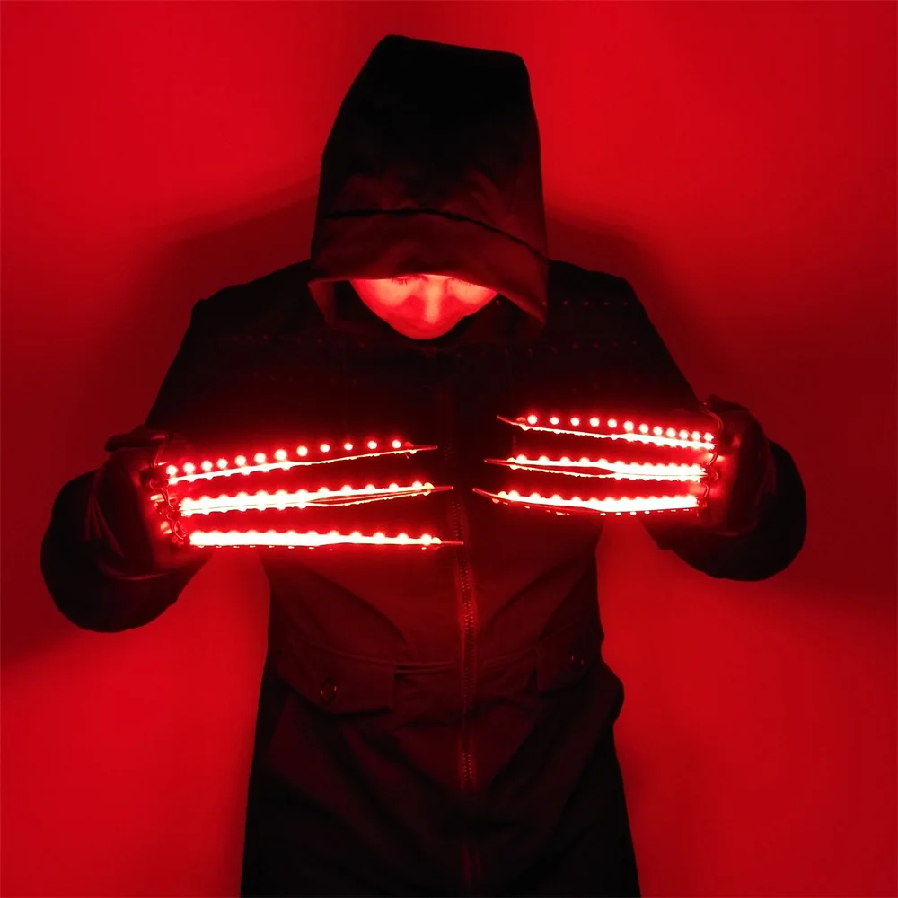 

Cool Adult Children Led Wolverine Paw Gloves Lighting Up Costume Laserman Show Suit Jacket Glowing Night Club Performance Gloves