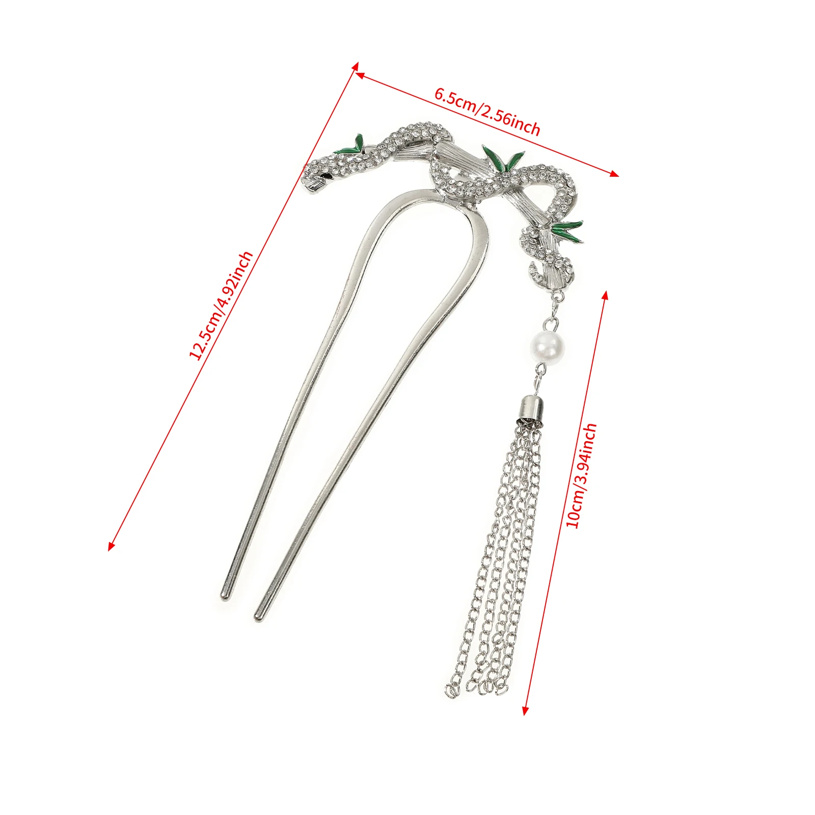 1pc U 字型タッセルヘアフォークエレガントなゴールデンシルバーカラーのヘアピンヘアスティック中国風のペンダント帽子女性女の子のための
