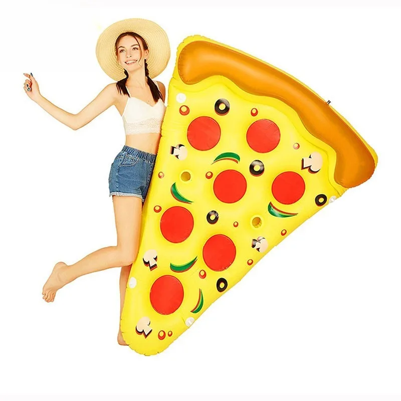 PVC pizza inflatable floating row, foldable water lounge chair, inflatable floating bed, party 180CM