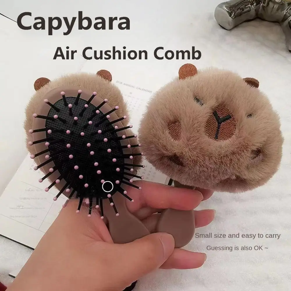 Portable Capybara Air Cushion Comb Compact Anti Static Fluffy Massage Comb Smooth Flexible Hair Brush Hair Scalp