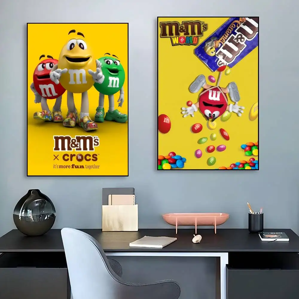 MMs Chocolate Candy Meme  Anime Posters Sticky Waterproof Paper Sticker Coffee House Bar Kawaii Room Decor