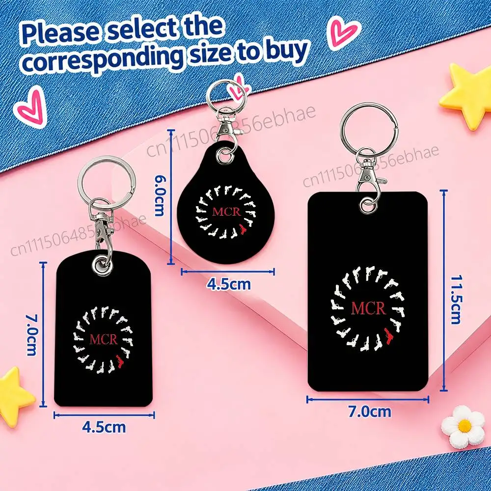 FOR My Chemical Romance MCR Card Holder Men And Womenn Universal Antirust Keychain Learther Access Drop Key Tag Ring view 5