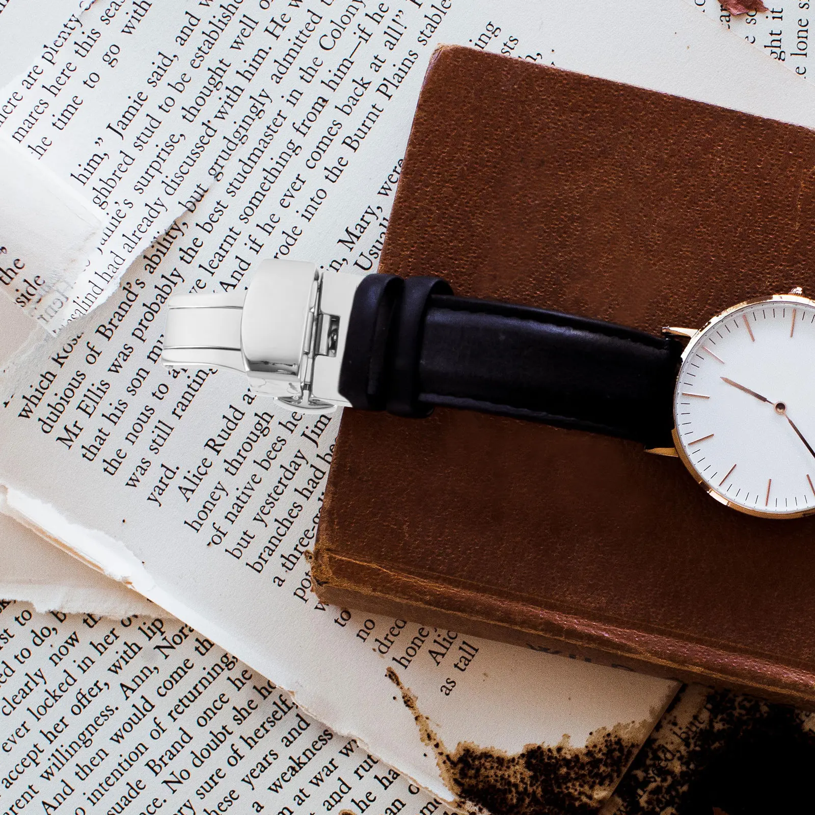 

Watch Strap Accessories Stainless Steel Butterfly Buckle Fastener Buckles for Watchstraps