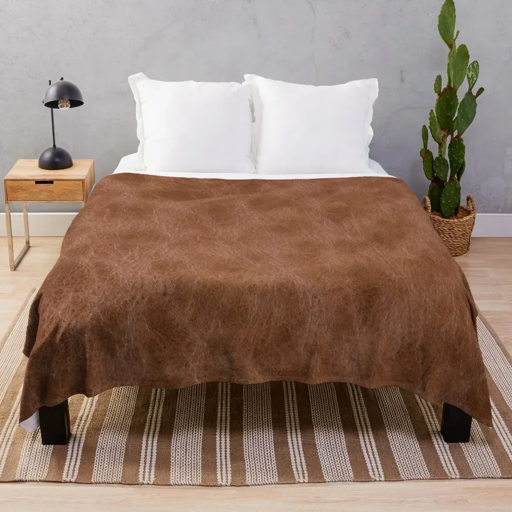 

Cowhide Detail Throw Blanket for sofa Cute Plaid for winter Blankets