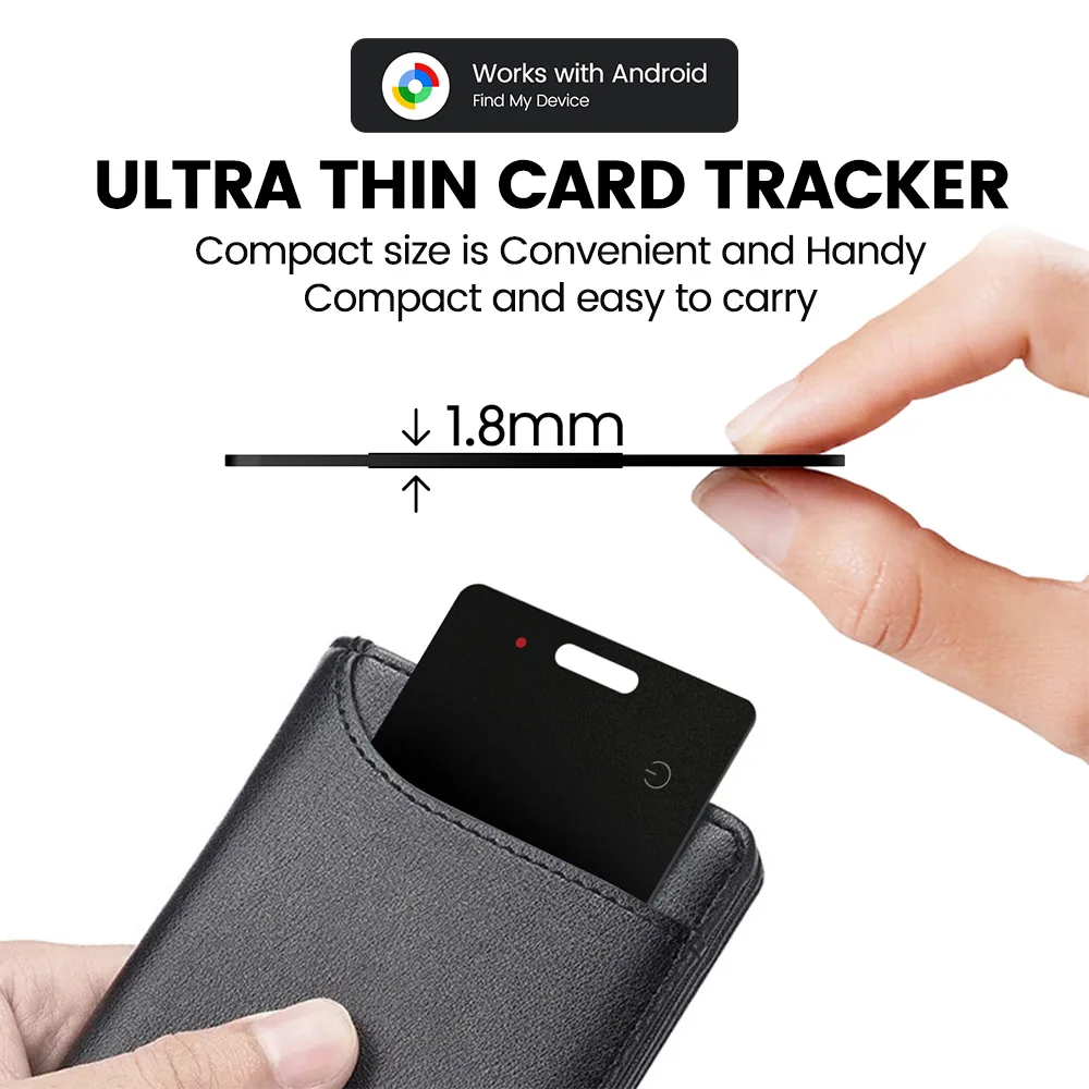Wallet Tracker Card, Anti-Loss GPS Bluetooth Smart Tag, Wireless Charge, for Google Find Hub(Android), Mini Locator Keys Pet Bag view 5