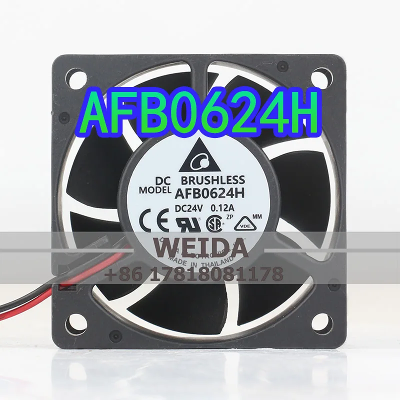

Delta 6CM Cooling Fan 24V 0.12A AC EC 6025 High air Volume Inverter Double Ball Two-wire 60X60X25MM Server AFB0624H-MM