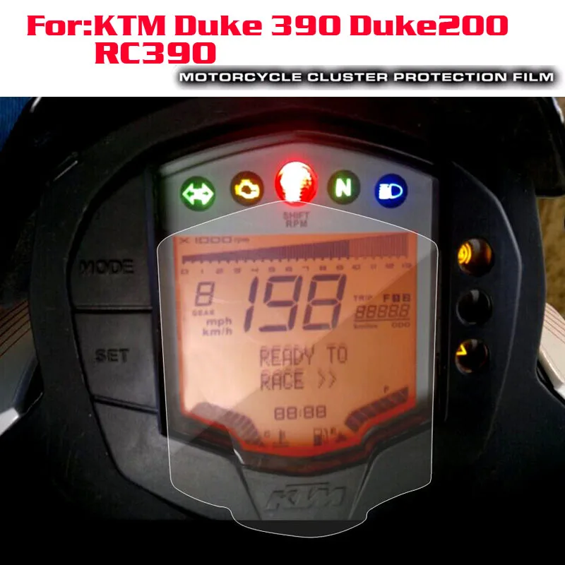 Motorcycle Transparent Crystal TPU Cluster Scratch Film Speedometer Screen Protector For KTM DUKE 200 390 RC390 2013-2016