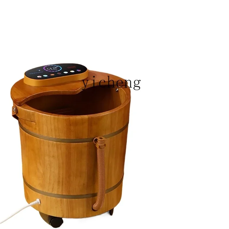 XL High Depth Foot Bath Barrel Oak Barrel Massage Calf Foot Bath Tub Household Automatic