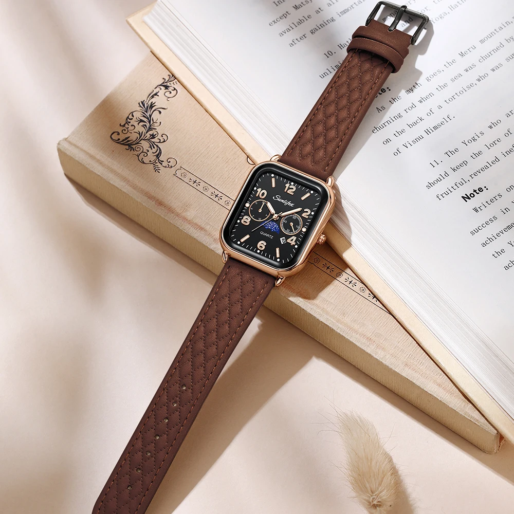 Sunlifex orologi da donna orologi originali al quarzo con cinturino in pelle moda Casual coreana
