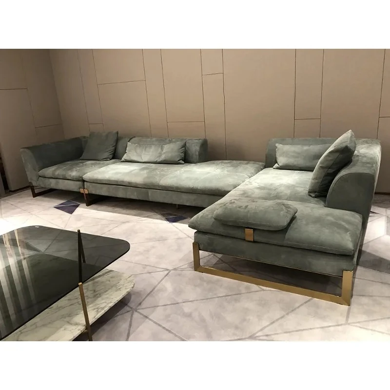 

minimalist leather sofa living room simple modern intercontinental villa frosted leather three-person sofa