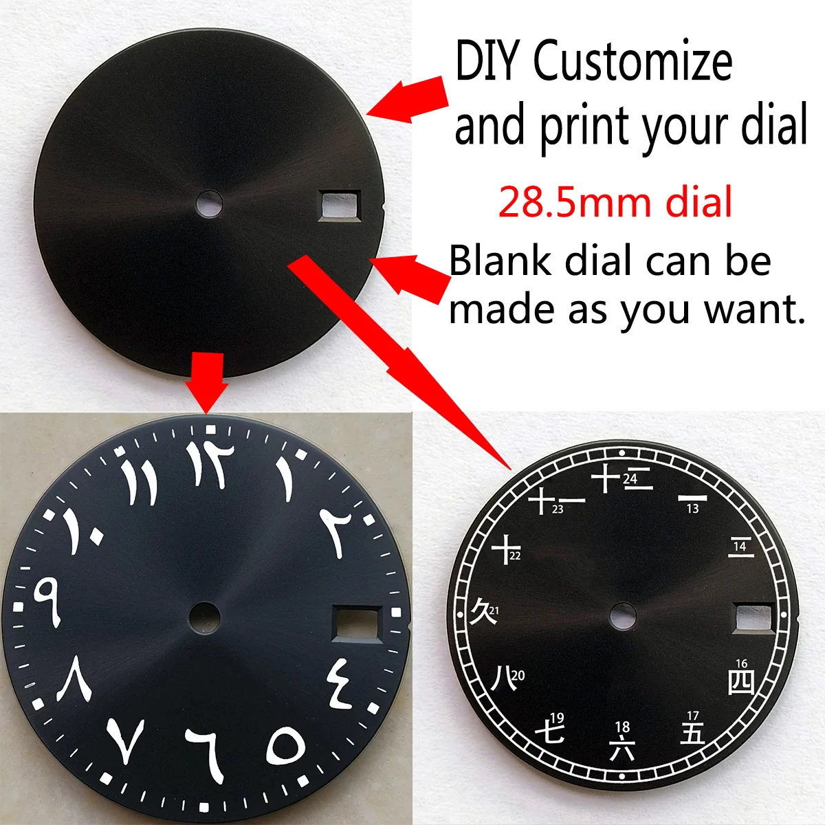 DIY Custom Logo 28.5mm Watch Dial Custom Logo Laser Print Name/Logo Watch Dial Diy Dial Fit NH35 NH36 Movement