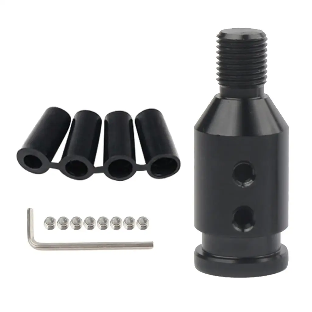 Aluminum Universal Shift knob Shifter Adapter for BMW / Mini Non Threaded Shifters M10X1.25 (Black), Installing Parts Included