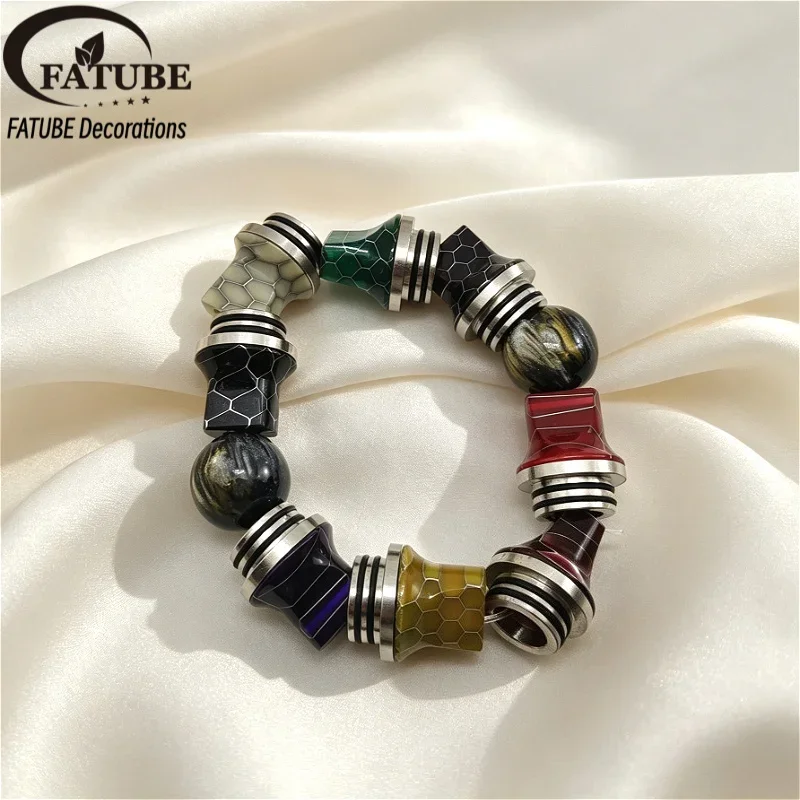 FATUBE Snake Skin Pattern Resin & Metal Spacer Beads Kit, DIY Jewelry Making Supplies, Loose Beads for Bracelet & Necklace