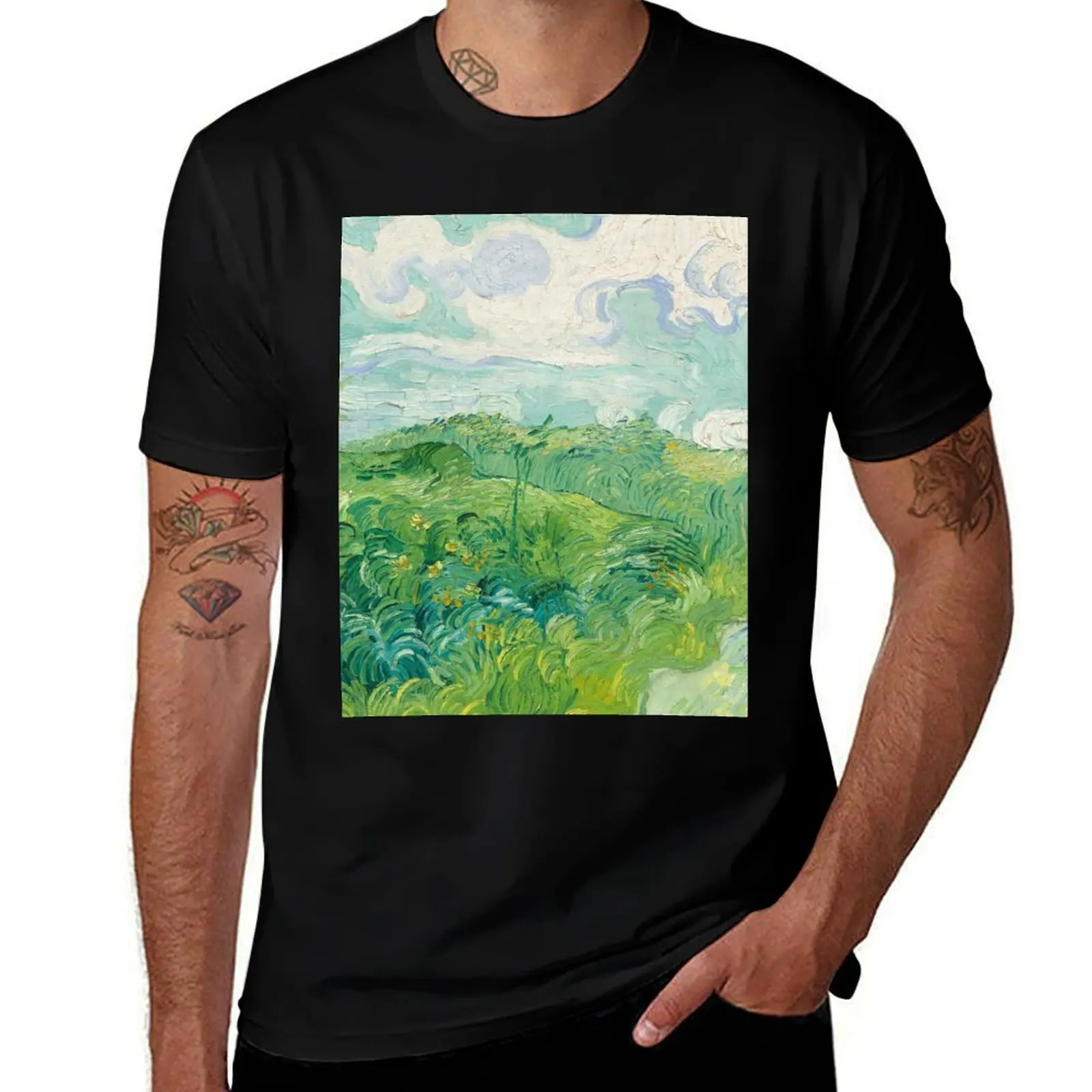 

Vincent van Gogh Green Wheat Fields, Auvers 1890 Painting T-Shirt anime figures anime stuff mens graphic t-shirts