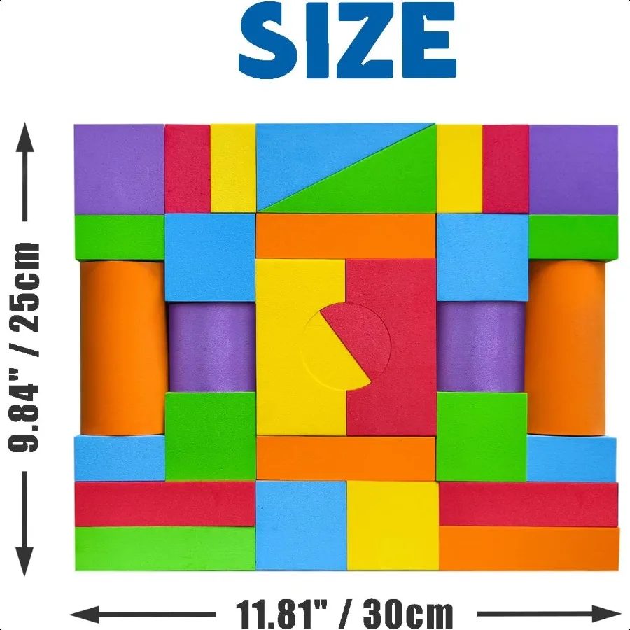幼児向け大型積み木 23個入り 大きなフォーム積み木 ベビーバスおもちゃ ソフトスタッキングブロックセット モンテッソーリ感覚学習