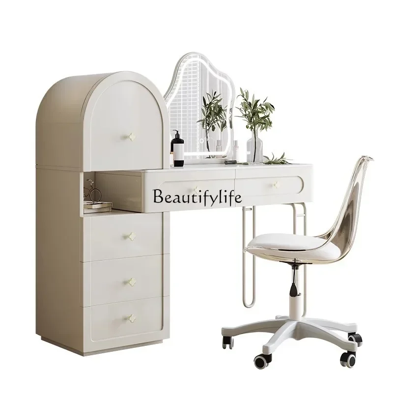 

FG11New Cream Wind Dresser Solid Wood Painting Process Storage Multifunctional Dresser