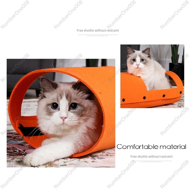 DIY Foldable Felt Cloth Cat Tunnel Hole Tube Maze House Toy Multifunctional Puppy Rabbit Toy