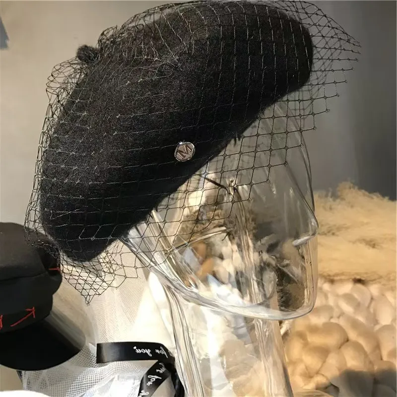 1pc-fascinante-malha-veu-la-boina-outono-inverno-quente-gorro-chapeu-vintage-feltro-casual-pintor-chapeus-feminino-boinas-francesas-bones