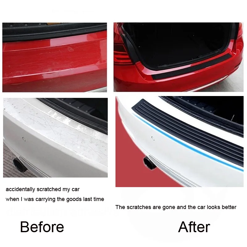 90*8Cm Bumper Bagasi Mobil Universal Styling Pelat Ambang Pintu Pelindung Karet Alas Cetakan Tailgate Trim Non Slip Cover Strip