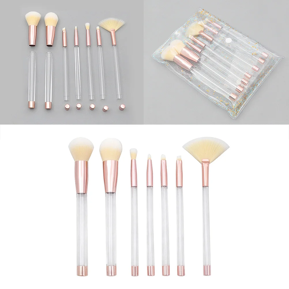 

7 Pcs Concealer Clear Discreet Make up Kits Cosmetics Brush Makeup for Women Powder Flash Miss