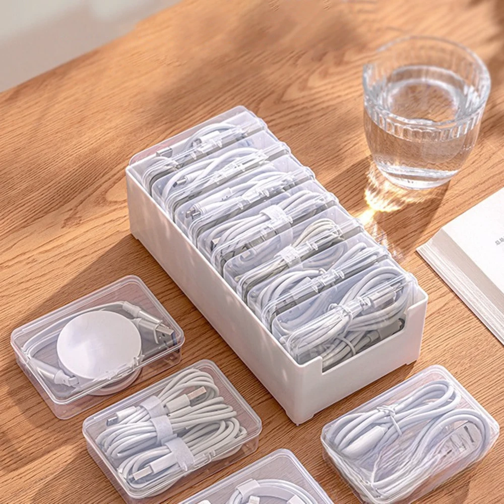

1Set Data Cable Storage Box, Power Charging Cable, Mobile Phone Charger, Desktop Storage Box