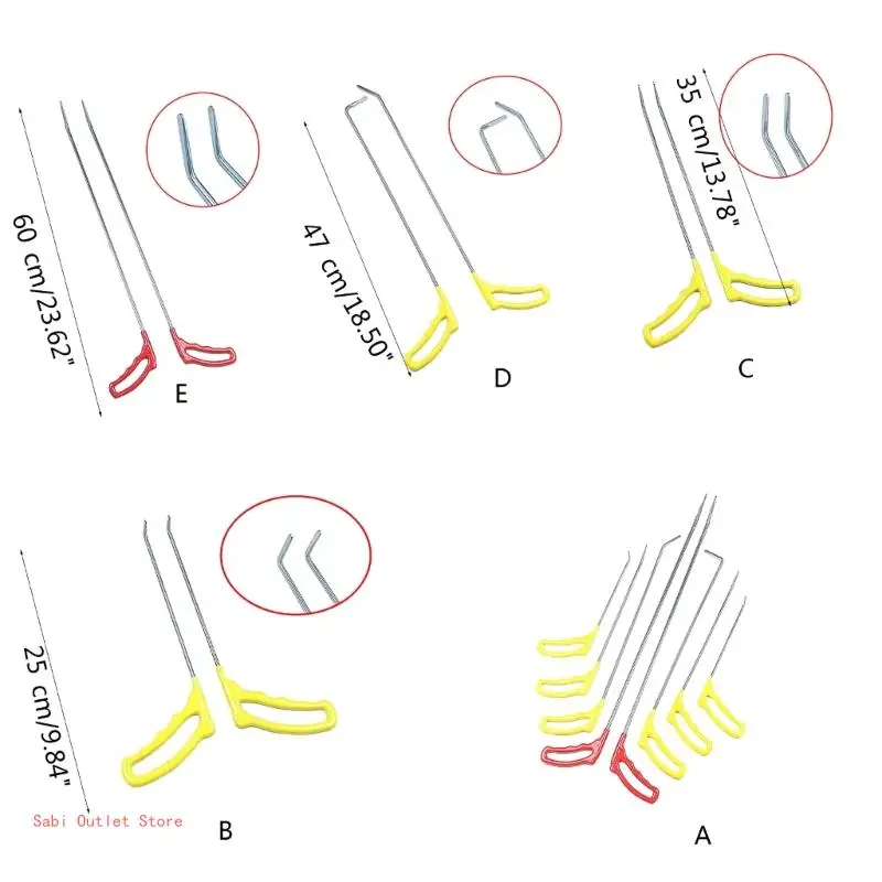 Dent Repair Push Rods Hook Tools Auto Push Rods Dent Reapair