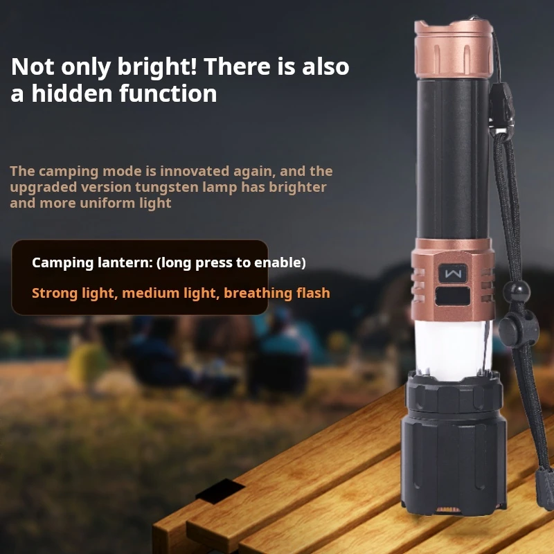 

Laser flashlight, strong light, household, rechargeable, ultra-bright, long-range, outdoor, compact, portable, long battery life