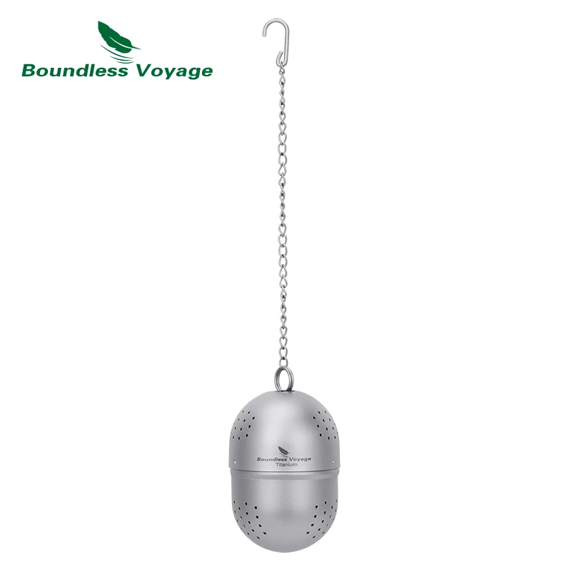 

Титановый заварочный шарик-инфузор Boundless Voyage с удлиненной цепочкой и крючком для рассыпного чая и трав Ti/3207A