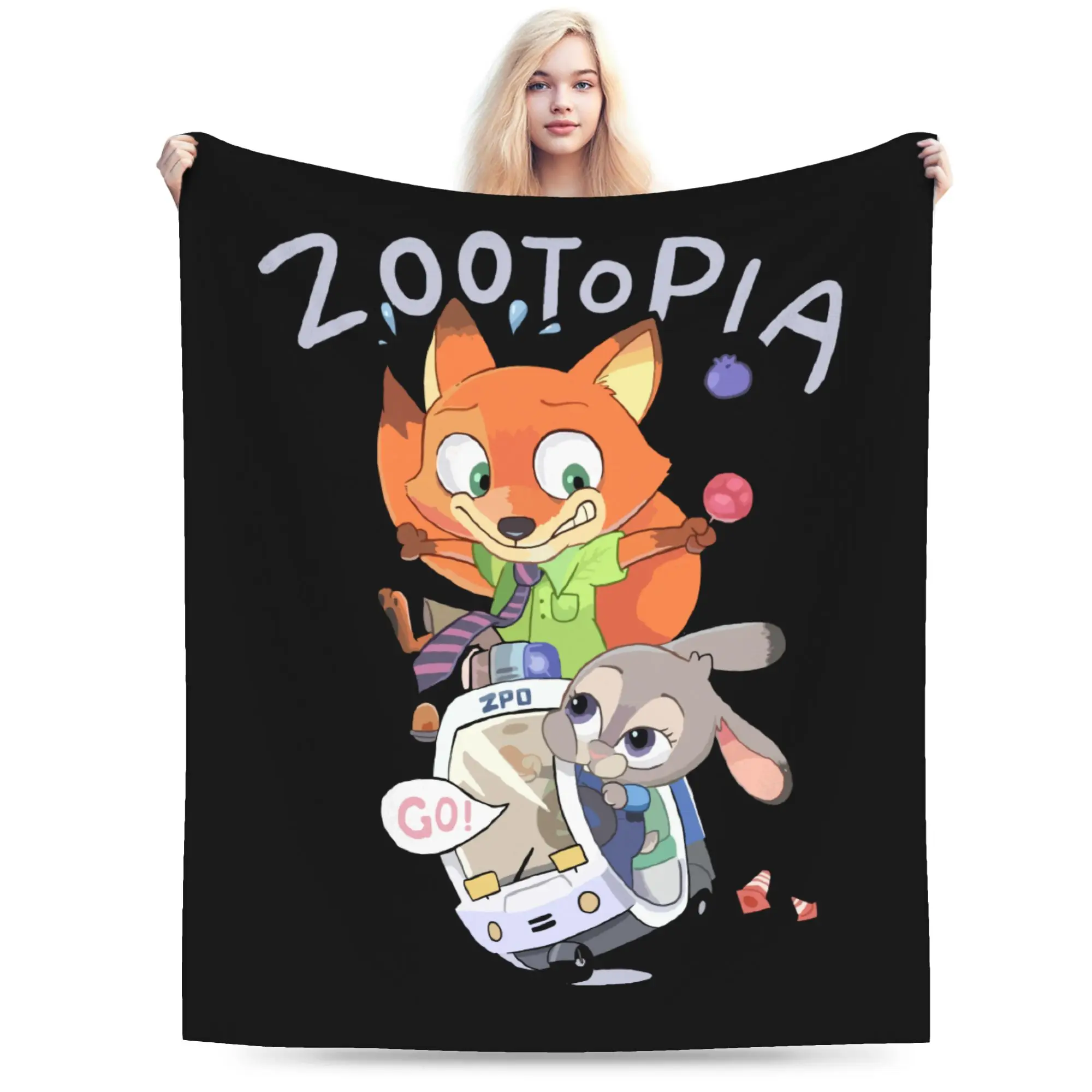 الكرتون Zootopias جودي ونيك بطانية المخملية ربيع الخريف المحمولة لينة رمي بطانية ل أريكة مكتب لحاف #1