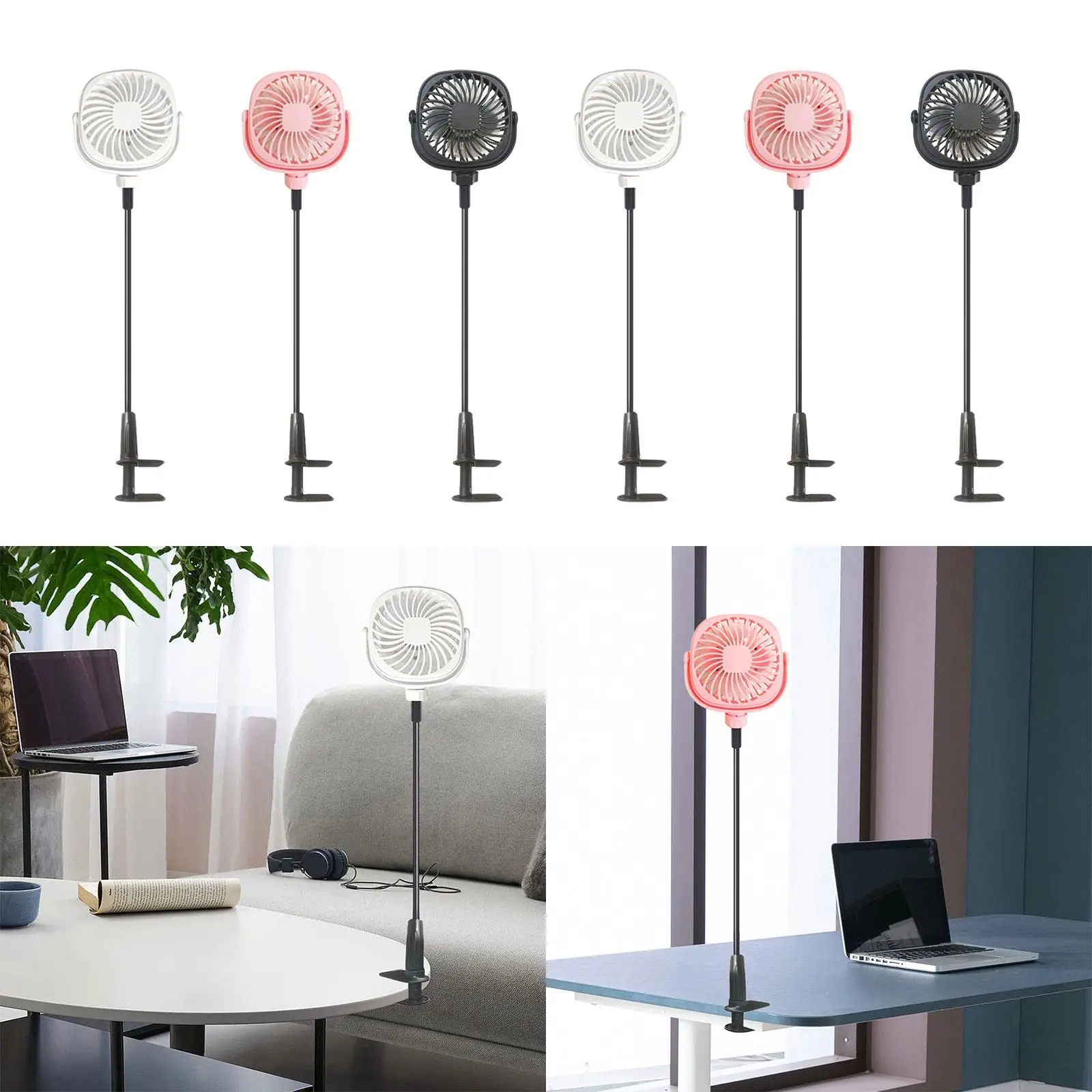 Clip on Fan Personal Fan funzionamento silenzioso escursionismo viaggio Mini ventilatore USB portatile