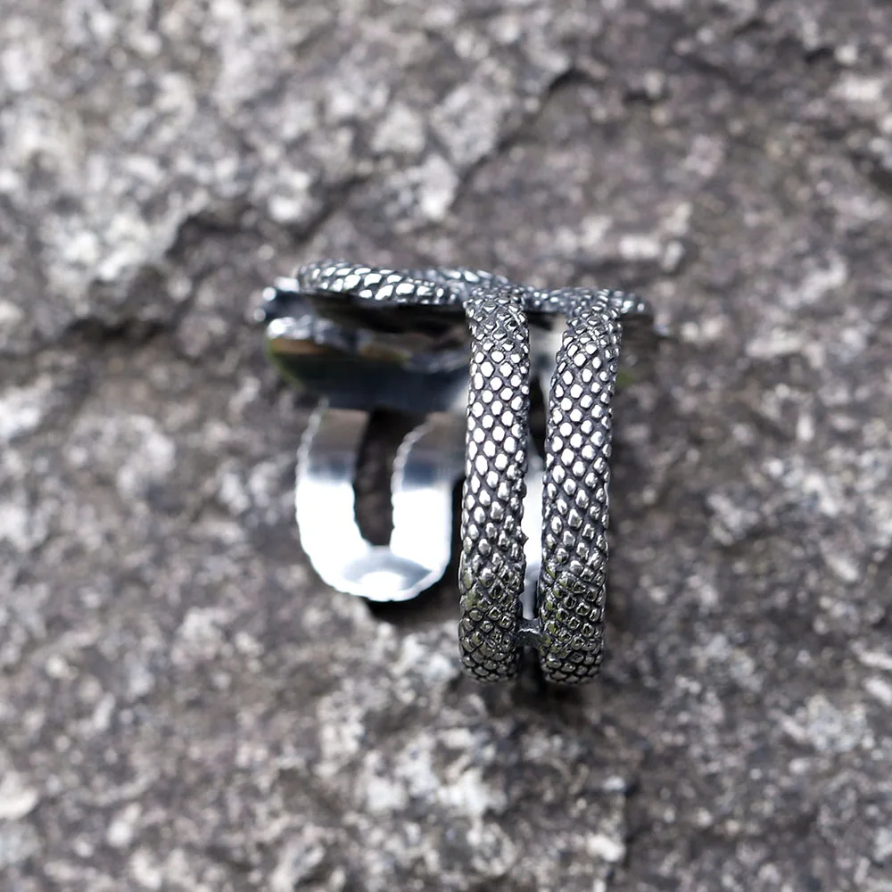NEW Men\'s 316L stainless-steel rings Punk Fashion snake RING for teens animal Jewelry Gift free shipping