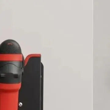 Wall Mounted Polisher Rack for Detailing Stations with Two Spray Bottle Holders and Sturdy Cold-Rolled Steel Build