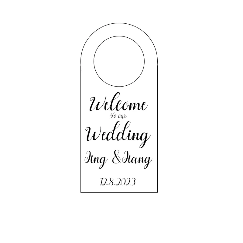 100pcs Personality paperboard card Door Hanger Sign custom logo Wedding instruction card hanging Party guide cards mr and mrs