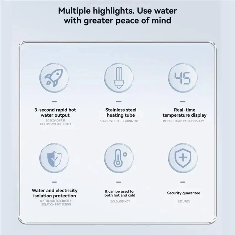 A005-Double Mode Swivel Faucet LED Digital Display Direct Hot Water Faucet Electric Instant Hot Cold Water Heater US Plug