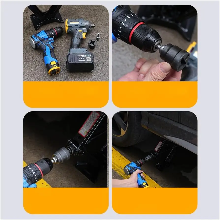 Hochleistungs-Anhänger-Wagenheber-Bohrer-Adapter aus Stahl, elektrischer Aufsatz für die Nivellierung von Booten und Wohnmobile, schnelle Installation, stabiler Notfall-Werkzeugsatz – Detail 11