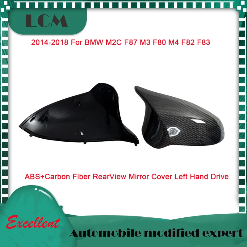 

Dry Forged ABS+Carbon Fiber 14-18 For BMW F87 M2C F80 M3 F82 F83 M4 Side Door Mirror Caps Only LHD Add On Or Replacement Style